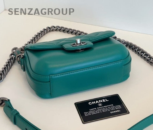 CHANEL Classic Flap mini Calfskin 2way Chain Shoulder bag Green bamboo Women