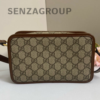Gucci Retro GG Camera Bag Beige Brown Unisex Crossbody