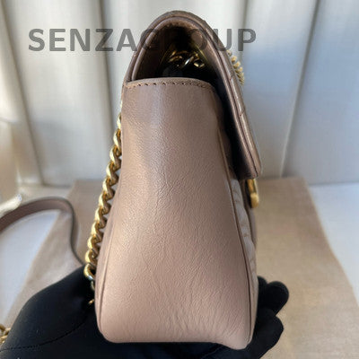 Gucci Marmont 26 Chain Shoulder Crossbody Bag Brown Gold Hardware