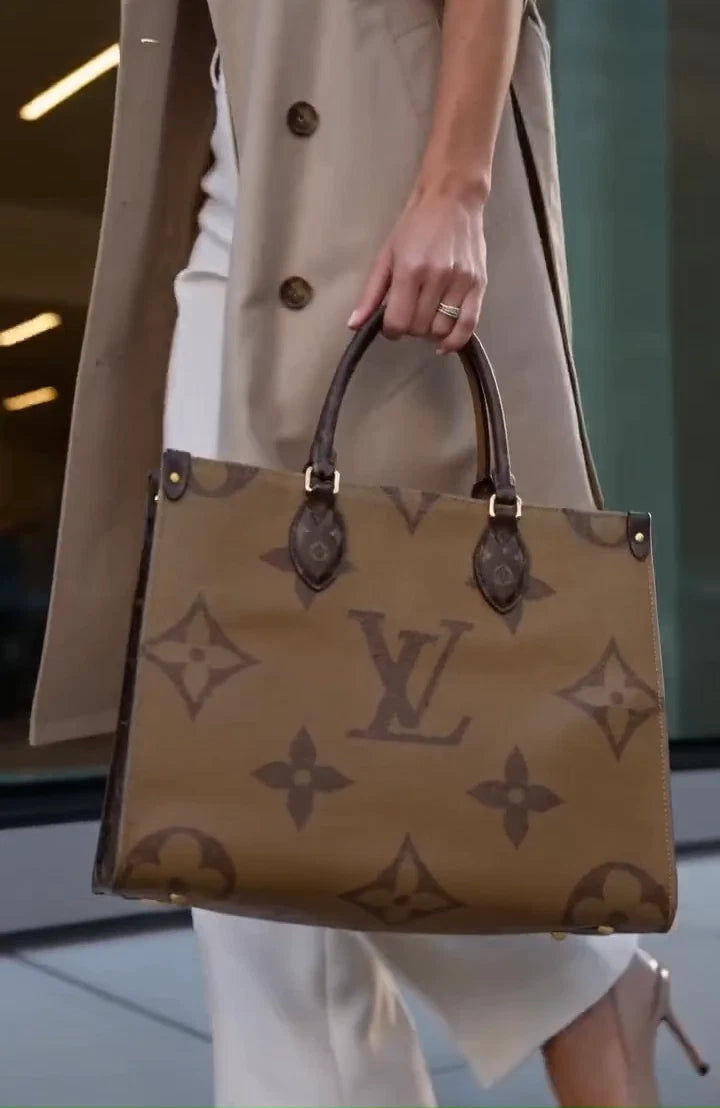 Louis Vuitton OnTheGo MM M45321 Monogram Brown Tote Bag Excellent
