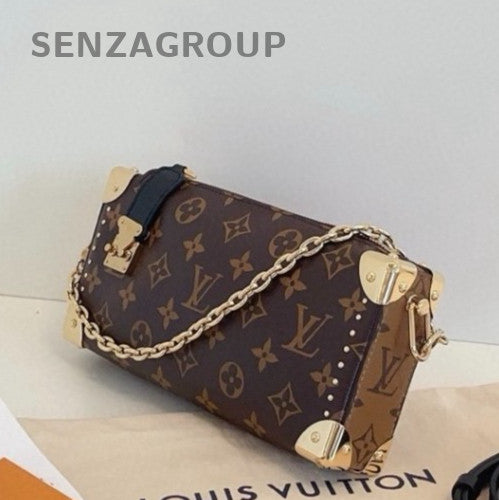 Louis Vuitton Side Trunk Mini Monogram Chain Shoulder Bag Crossbody Brown Women