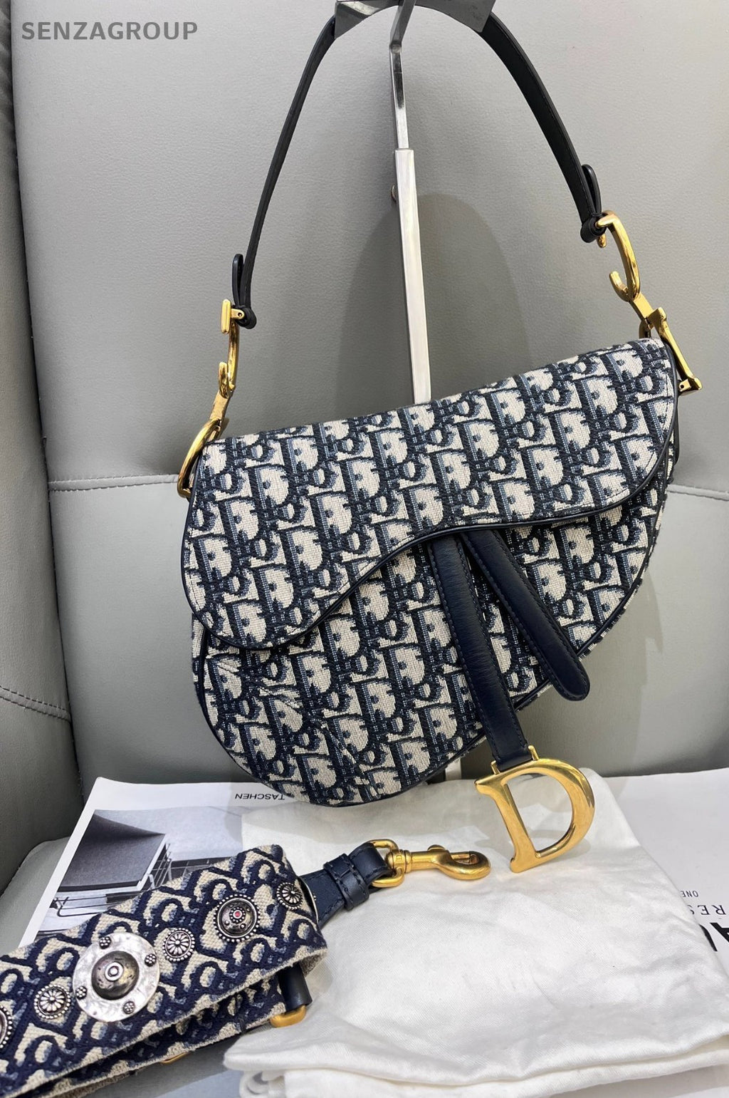 Christian Dior Saddle MM Monogram 2way Shoulder bag Crossboyd Women