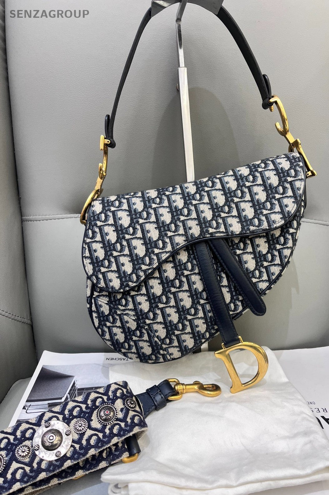 Christian Dior Saddle MM Monogram 2way Shoulder bag Crossboyd Women