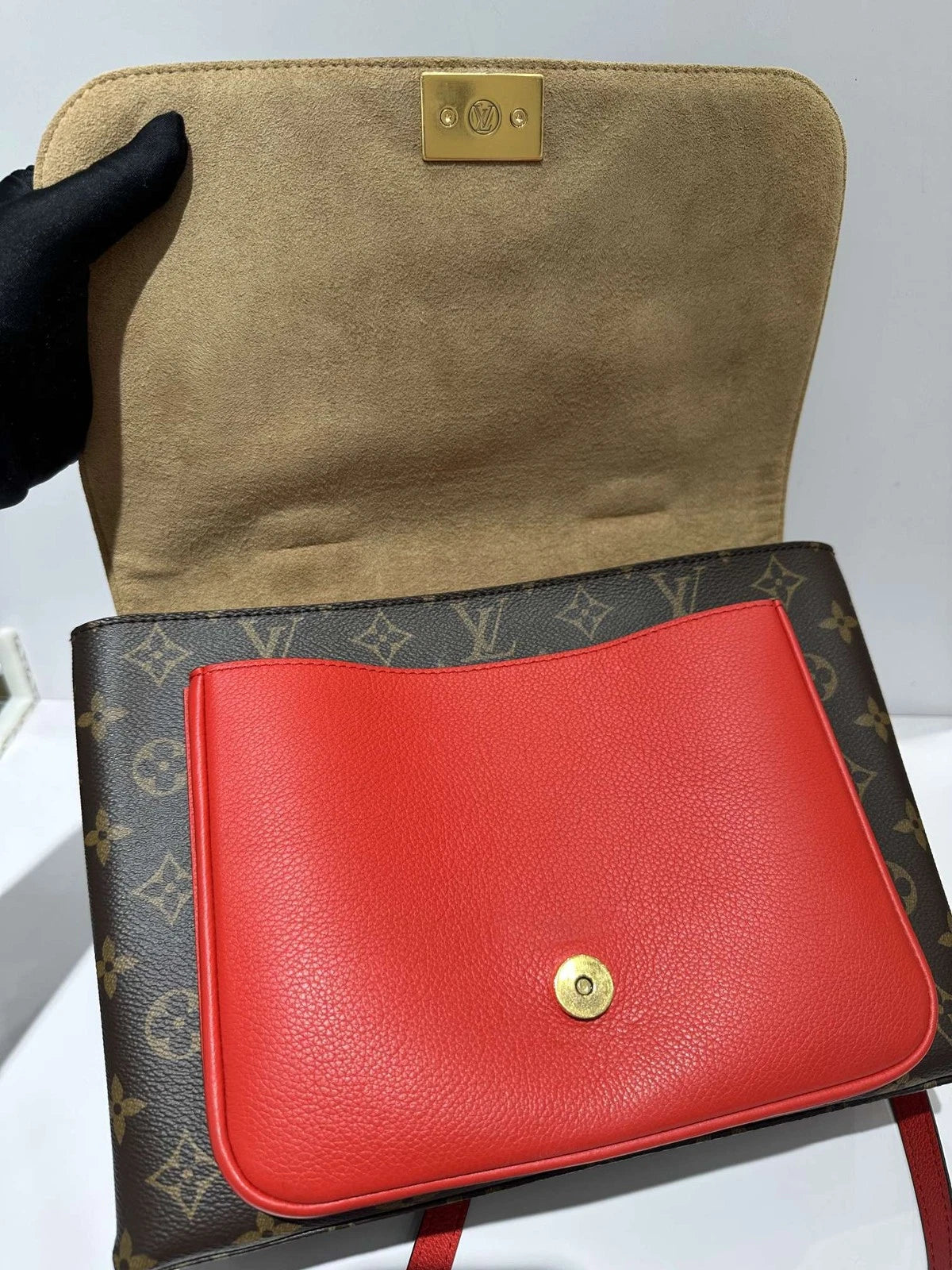 Louis Vuitton Marignan Red Leather Messenger Bag For Women