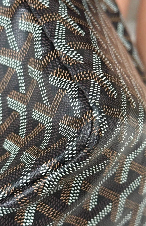 Goyard Black Canvas Medium Tote Shopping Bag For Women