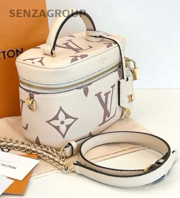 Louis Vuitton Vanity box All Leather Logo Top Handle Shoulder bag Cream white