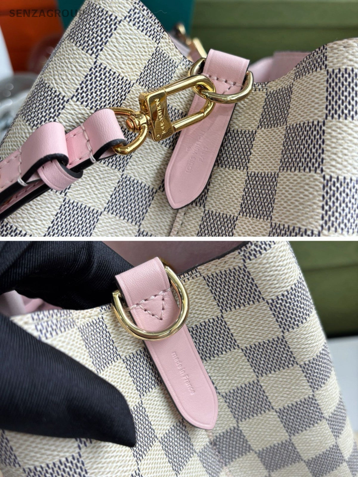 Louis Vuitton NeoNoe Damier Ebene Drastring Shoulder Handbag Women White