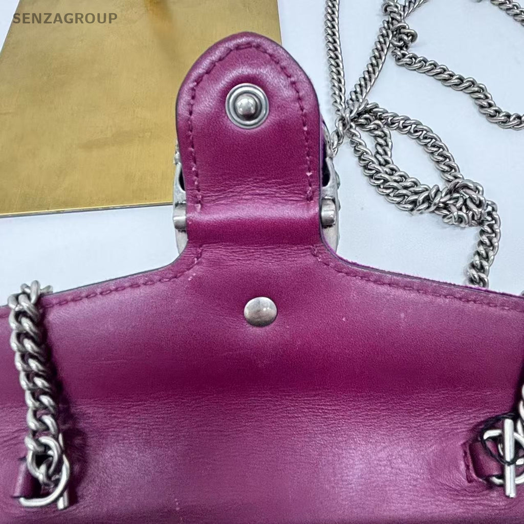 GUCCI Dionysos mini Purple Crossbody bag Suede