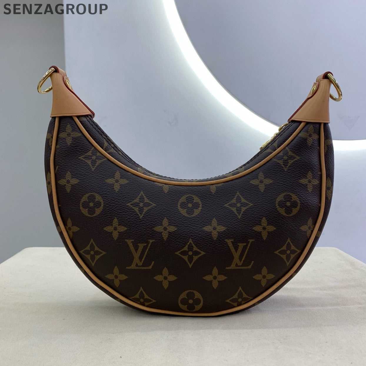 Louis Vuitton Loop Monogram Chain Shoulder Crossbody Bag Brown Women