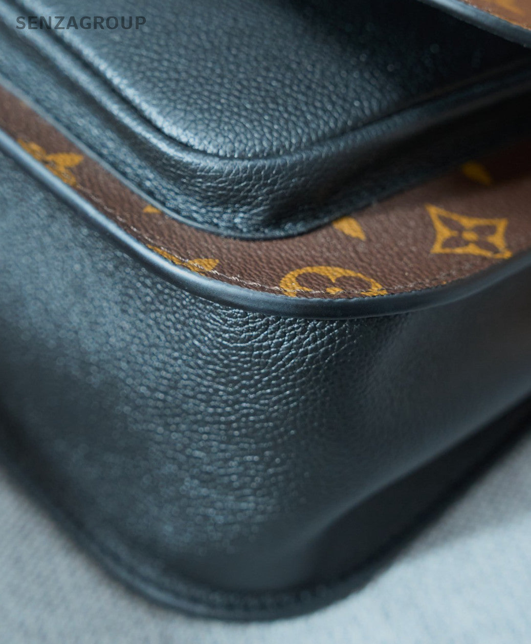 Louis Vuitton Monogram Top Handle Bag Brown Black Gold Used Women Classic