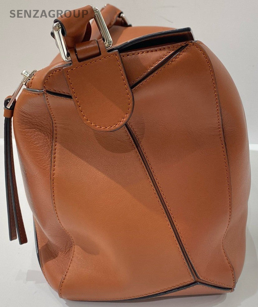 Loewe Puzzle GM Shoulder Bag Crossbody Brown Silver Used Women Classic