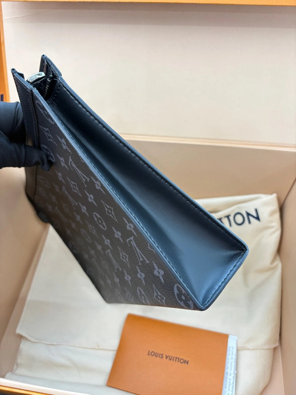 Louis Vuitton Black Monogram Canvas Clutch Pouch For Women