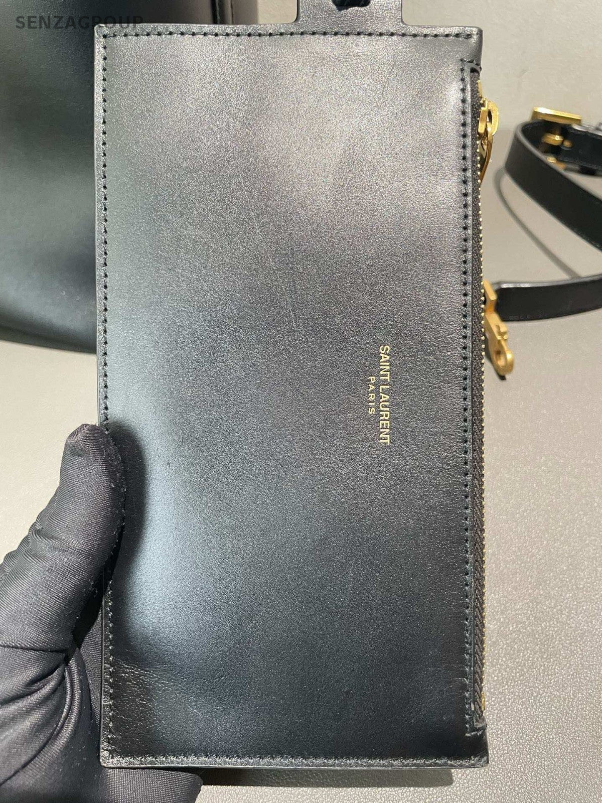 Saint Laurent LE37 GM Bucket Handbag Crossbody Black Gold Women Classic Designer