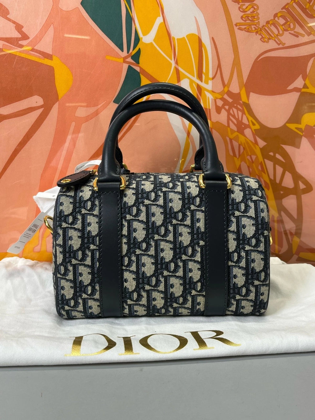 Dior Women's Embroidered Oblique Groove 20 Boston Crossbody Shoulder Handbag