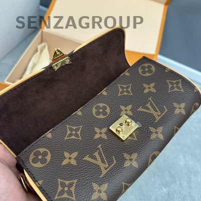 Louis Vuitton Pochette Camille Monogram Chain Shoulder Bag Brown Gold Clasp