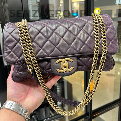 Chanel Bombay Collection Purple Quilted Chain Shoulder Bag