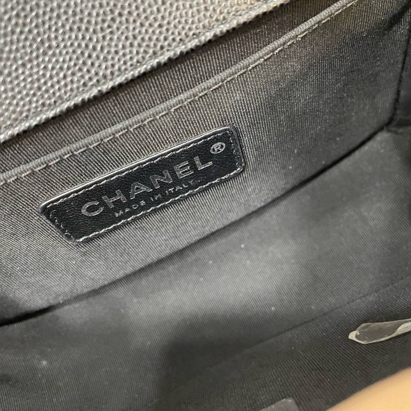 Chanel Leboy PM Calfskin Chain Shoulder Bag Black Silver Women Diamond Classic