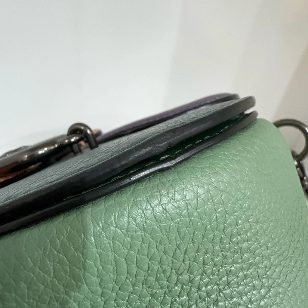 COACH Jade 21 Women's Small Colorblock Leather Saddle Crossbody Shoulder Bag
