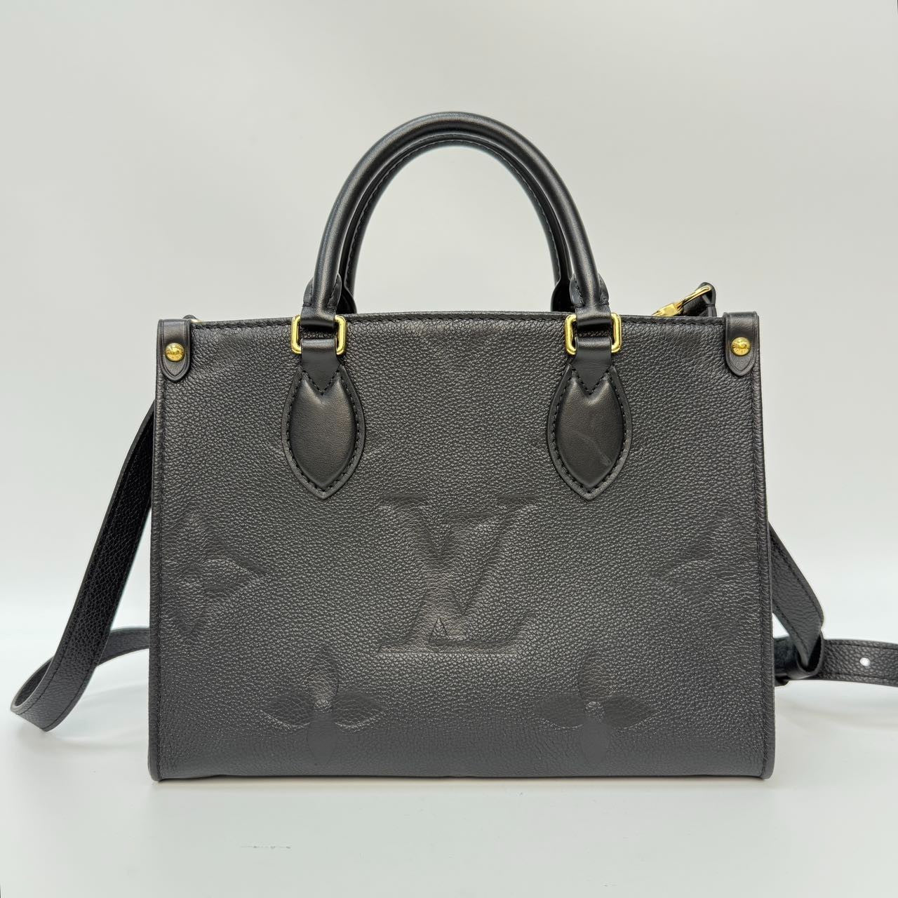 #1 - SJ0001 Louis Vuitton OnTheGo PM Monogram Empreinte Leather Tote Bag