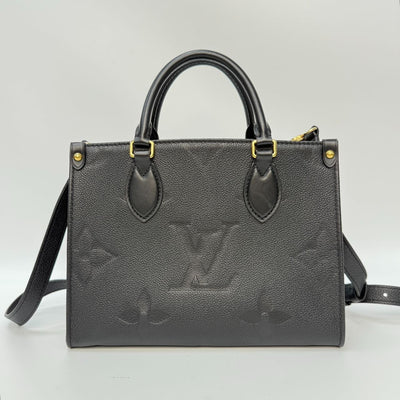 #1 - SJ0001 Louis Vuitton OnTheGo PM Monogram Empreinte Leather Tote Bag