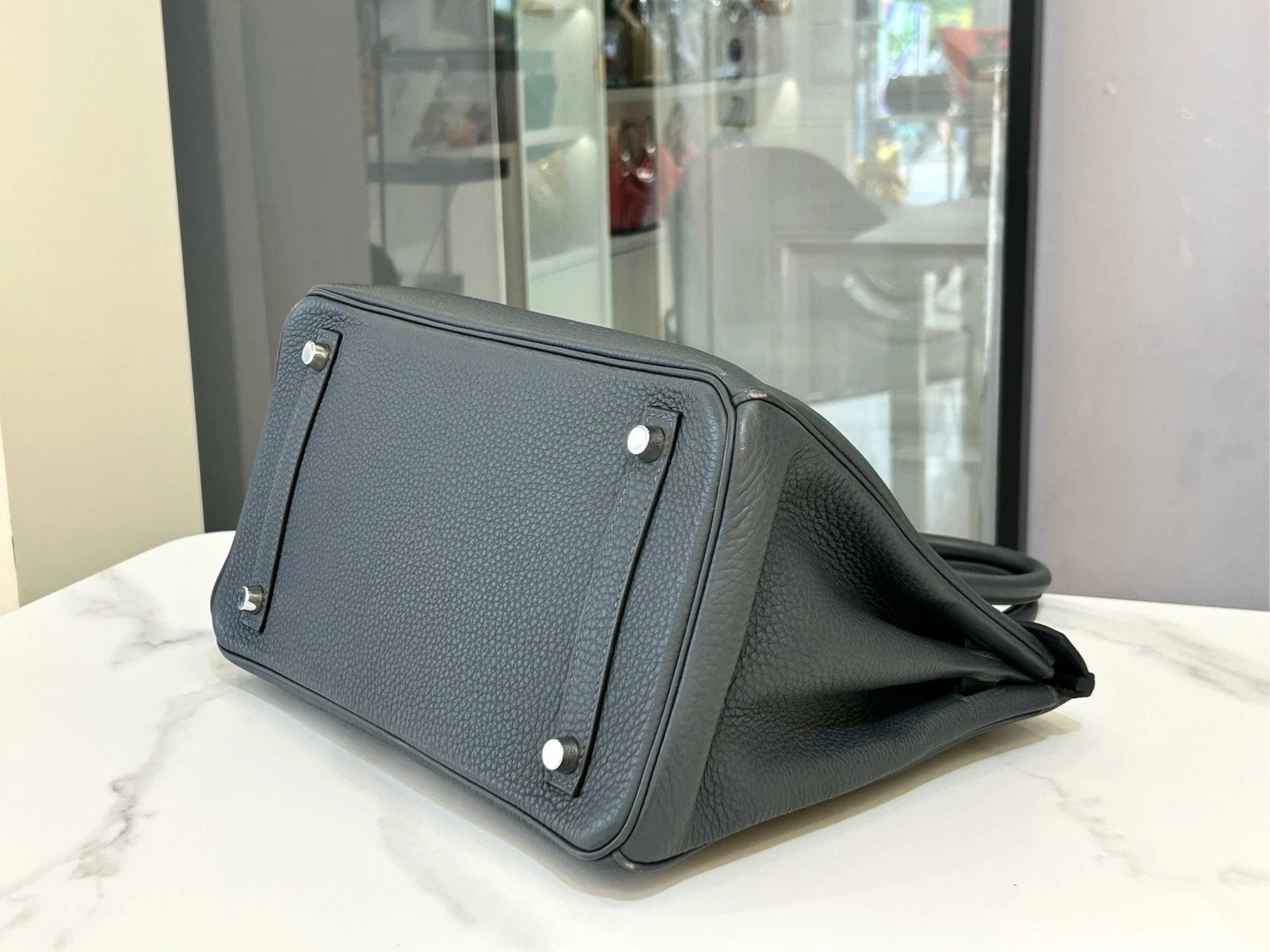 Hermes Birkin30 Gray Leather Handbag For Women