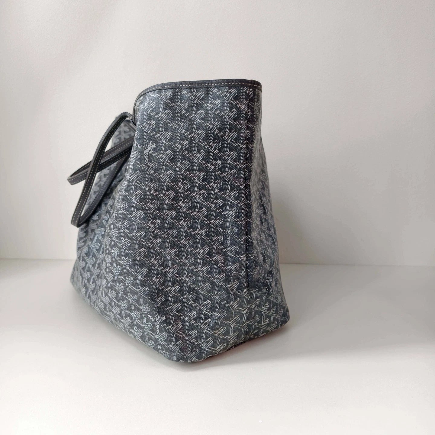 Goyard Saint Louis GM Top Handle Shoulder Bag Black Silver Women Classic