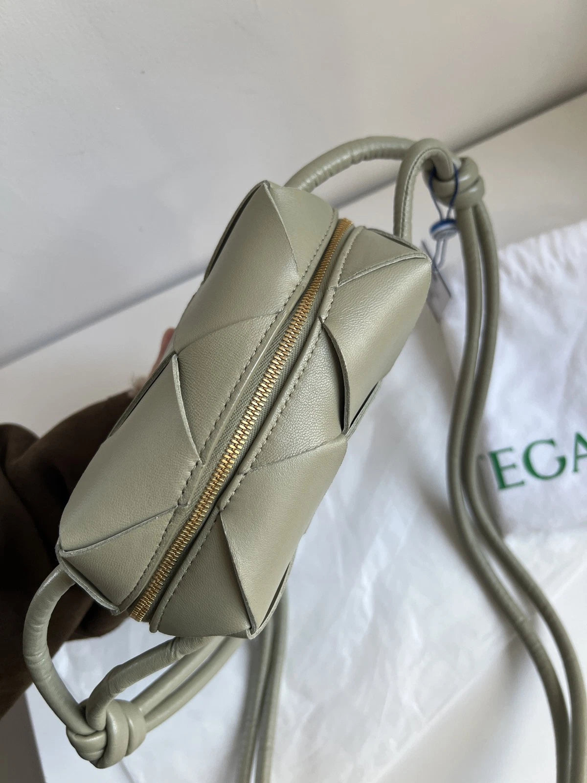 Bottega Veneta Brick Camera Bag Shoulder Crossbody Bag Green Women Classic