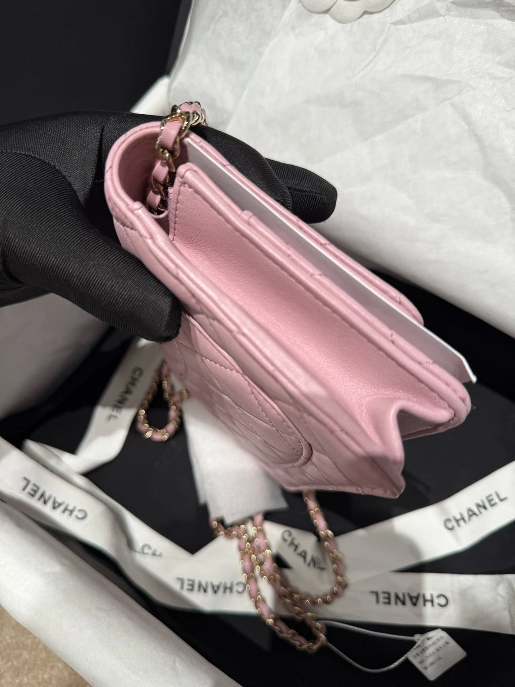 CHANEL Pink CC Crystal WOC Crossbody Bag For Women