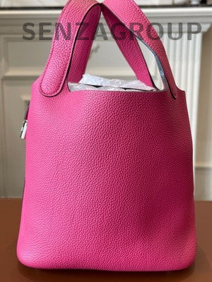 Hermès Picotin 18 Pink Silver Hardware Handbag Women's Classic Fashion