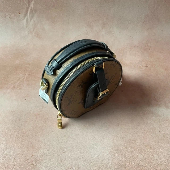 Louis Vuitton Mini Monogram Canvas Leather Round Crossbody For Women