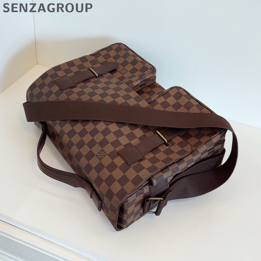 Louis Vuitton Satchel Damier Ebene Top Handle Crossbody Brown Unisex Adults