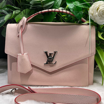 Louis Vuitton Lockme Messenger Bag Pink Silver Hardware Women's Fashion