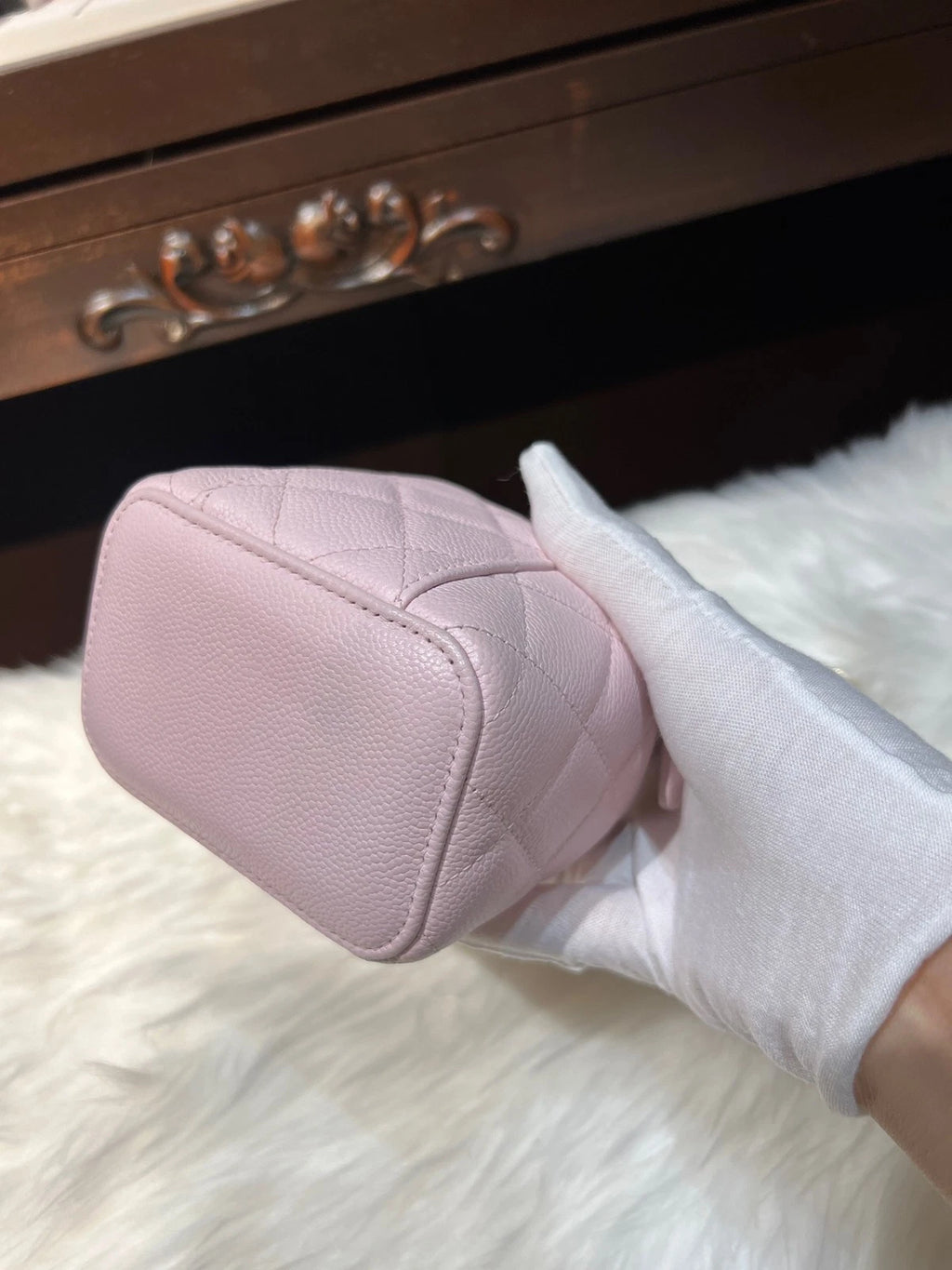 CHANEL Calfskin Sakura Pink Small Box Crossbody Bag For Women