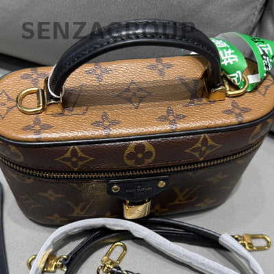 Louis Vuitton Vanity Chain Pouch Crossbody Bag - Brown & Gold Women's Fashion