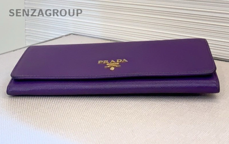 Prada Clutch Wallet Dark Rare Purple Women