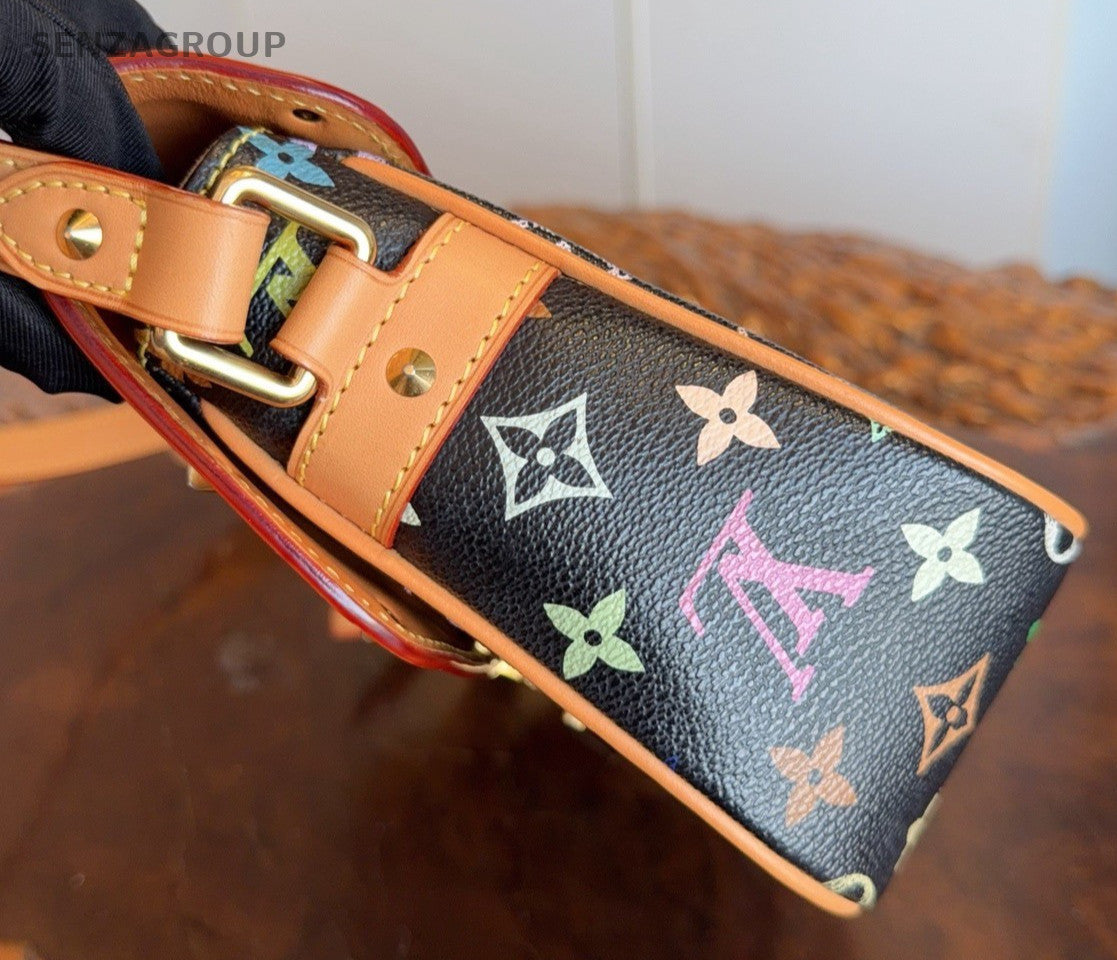Louis Vuitton Monogram Black Multicolor Shoulder Bag Crossbody Women Classic