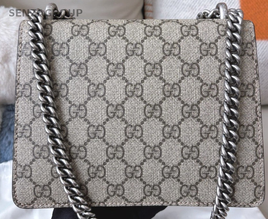 Gucci GG Marmont Dionysus PM Shoulder Crossbody Bag Gray Women