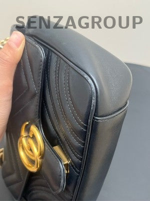 Gucci Marmont 22 Black Gold Chain Shoulder Crossbody Bag Classic Women
