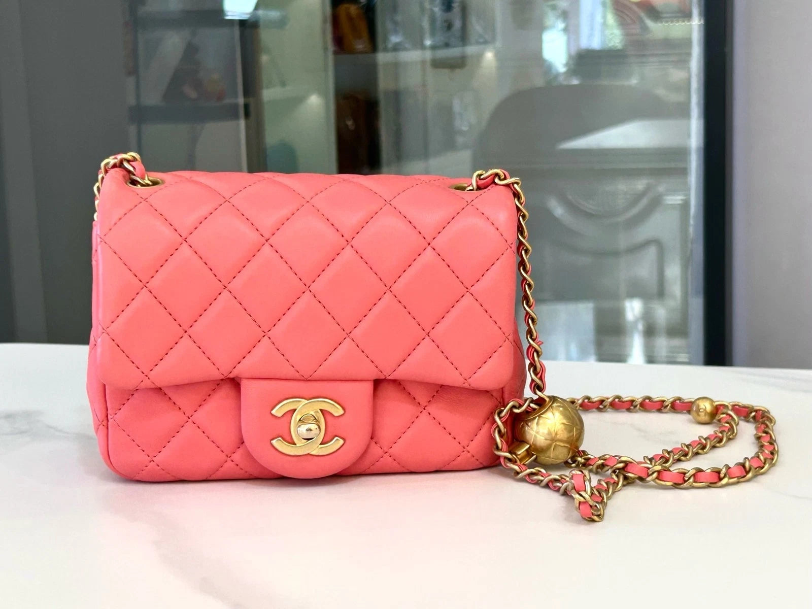CHANEL Classic Flap Pink Lambskin Crossbody For Women