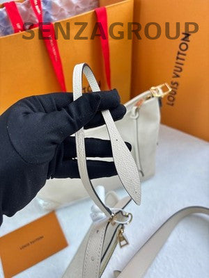 Louis Vuitton Carryall Small Monogram Leather Shoulder Bag White Gold