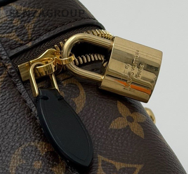 Louis Vuitton Vanity Monogram Chain Crossbody Top Handle Bag Brown Gold Women