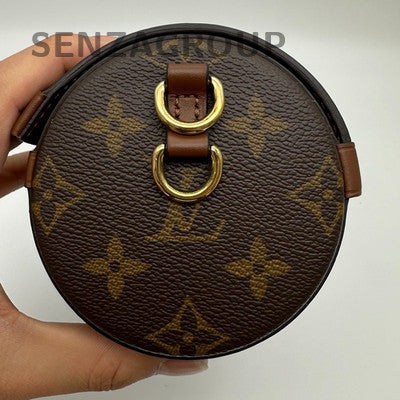 Louis Vuitton Monogram Coated Canvas & Leather Tote Shoulder Bag Brown Women