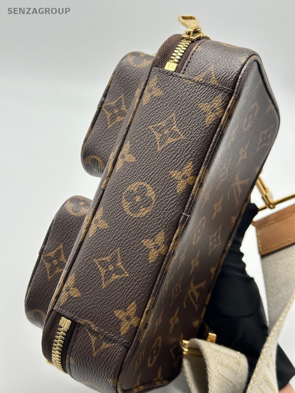 Louis Vuitton Utility Monogram Crossbody Brown Gold Women Classic Designer