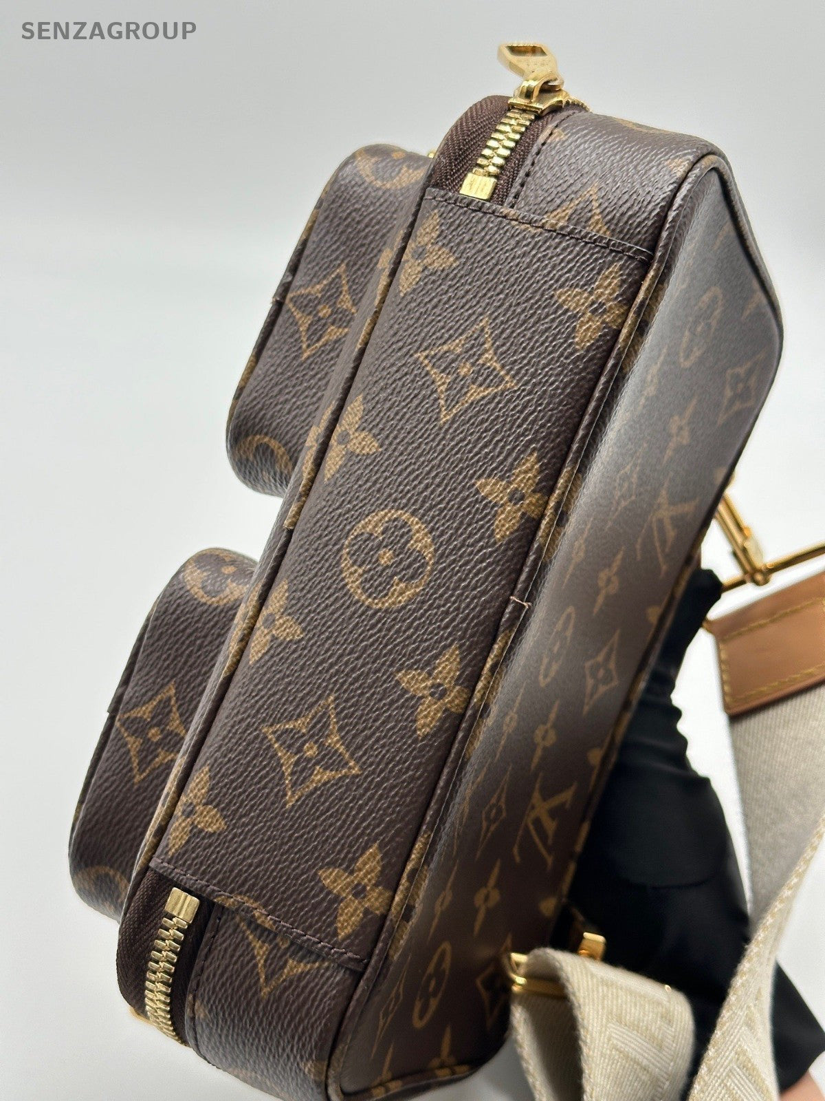Louis Vuitton Utility Monogram Crossbody Brown Gold Women Classic Designer