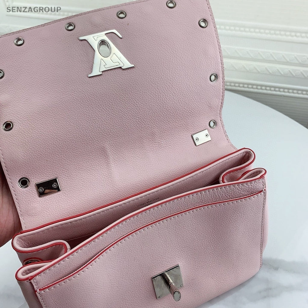Louis Vuitton Lockme PM Shoulder Bag Crossbody Pink Silver Used Women Classic