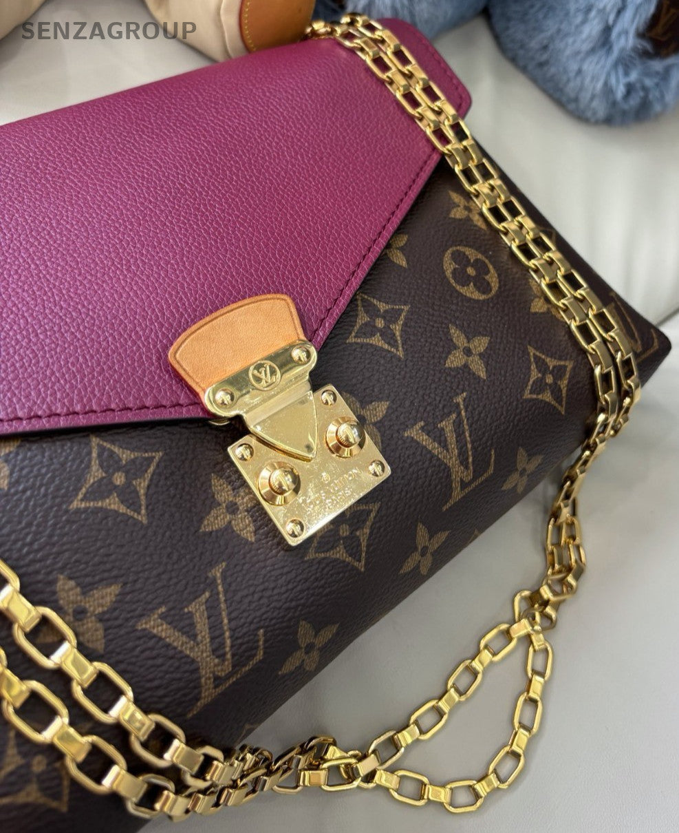Louis Vuitton Pallas Monogram Calfskin Shoulder Crossbody Bag Purple Women