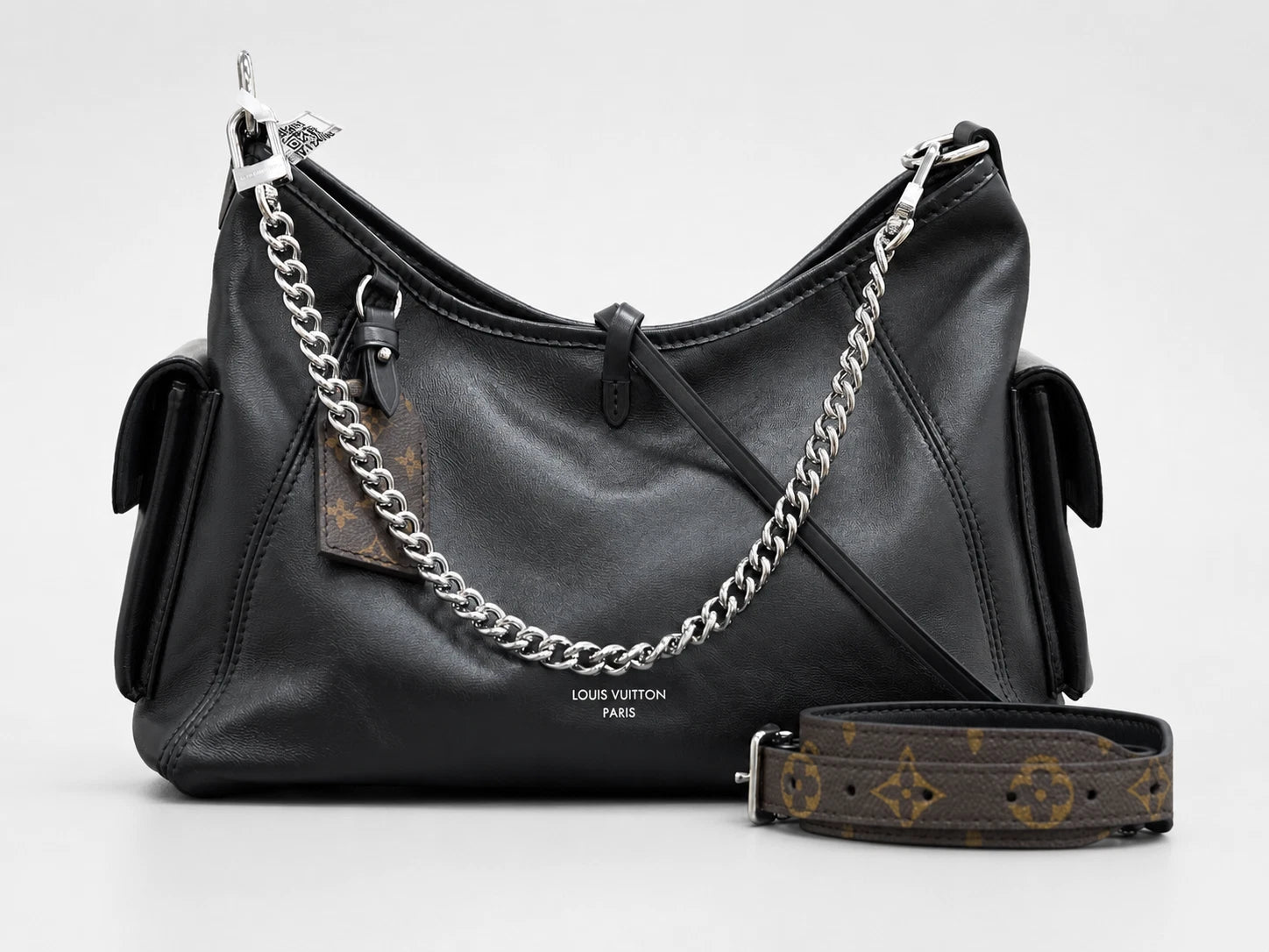 Louis Vuitton Carryall Black Shoulder Bag Excellent