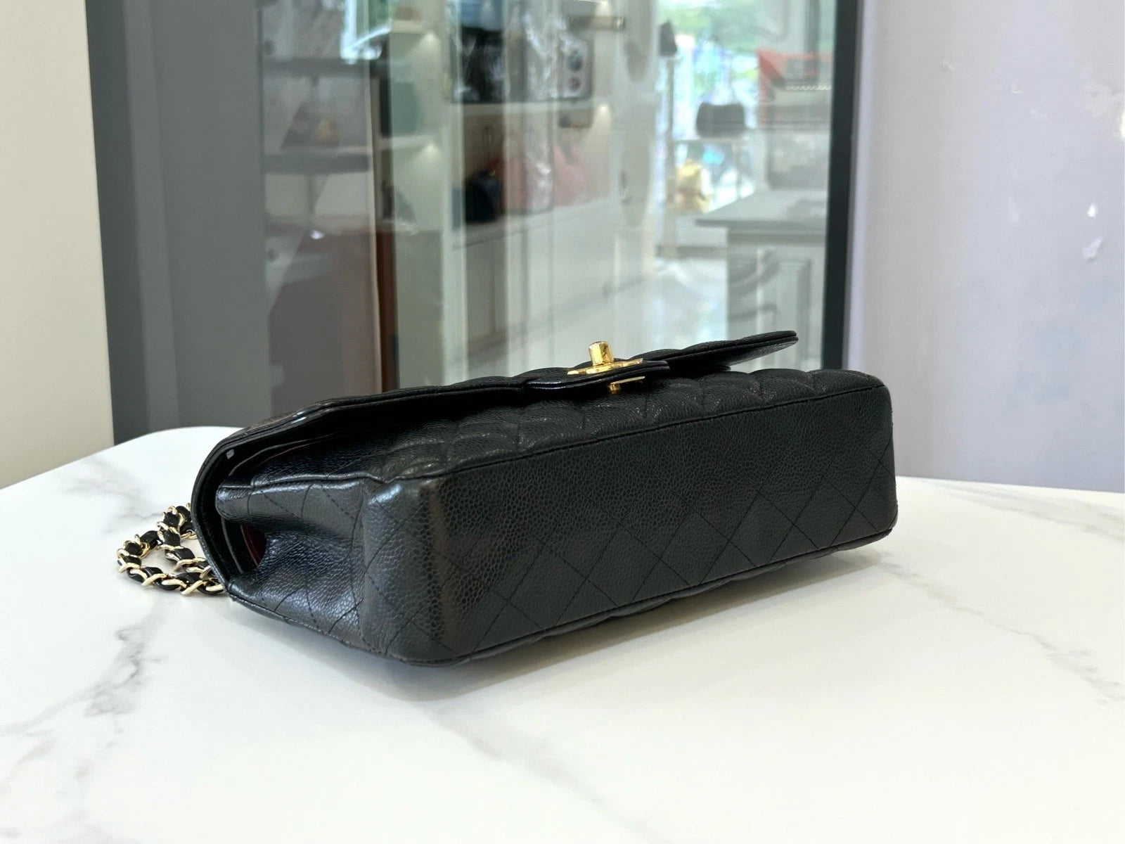 CHANEL Black Leather Medium CF Shoulder Bag For Women