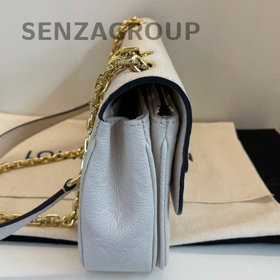 Louis Vuitton Marceau Monogram Chain Shoulder Crossbody Bag Women White Gold