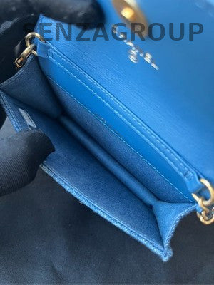 Chanel Denim Mini Quilted Chain Shoulder Bag Classic Fashion Women